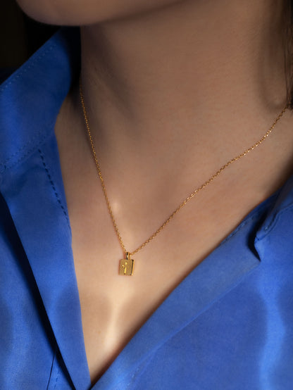 Glory Gold Vermeil Cross Tag Necklace