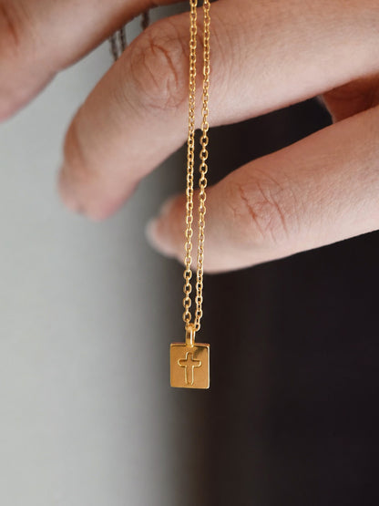 Glory Gold Vermeil Cross Tag Necklace