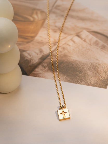Glory Gold Vermeil Cross Tag Necklace