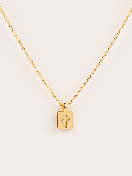 Glory Gold Vermeil Cross Tag Necklace