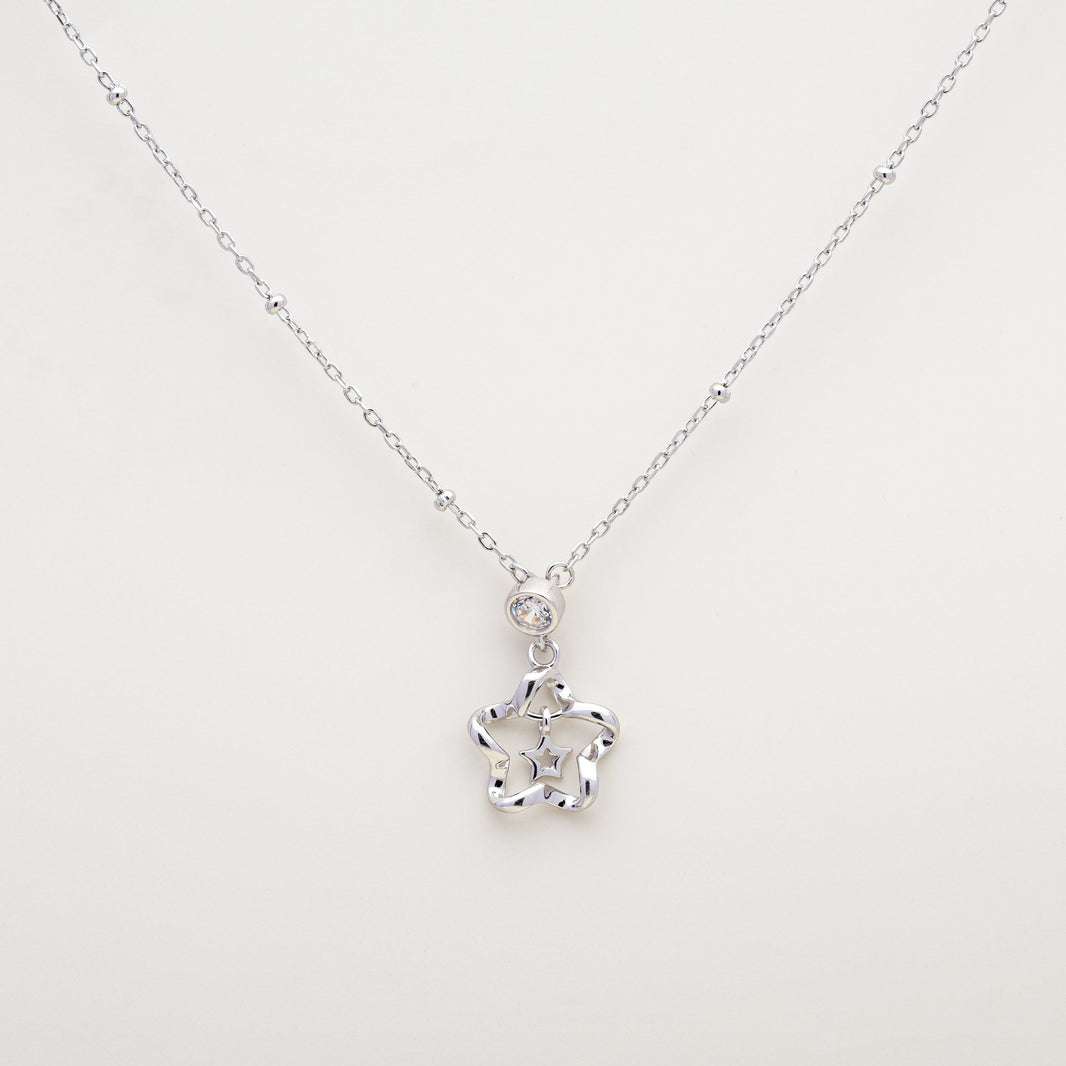 Blessed Sparkle Flower 925 Necklace