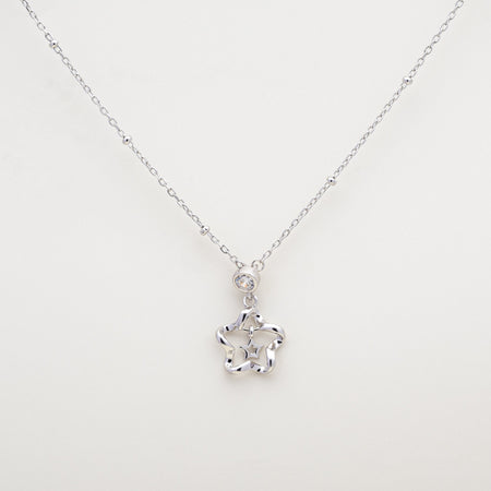 Blessed Sparkle Flower 925 Necklace
