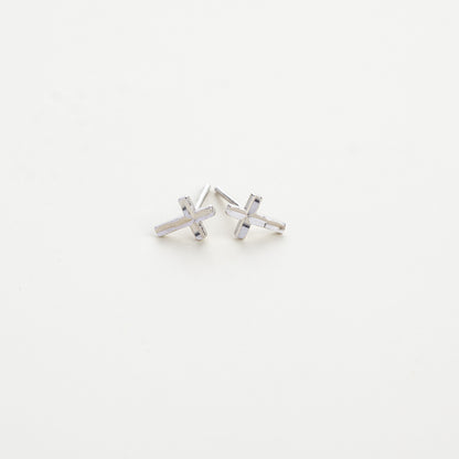 Enough Minimalist 925 Silver Cross Earrings