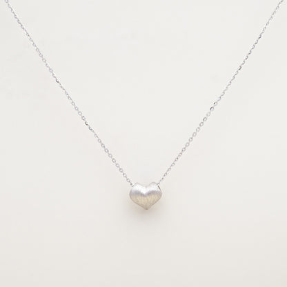 Peace Satin Heart Sterling Necklace