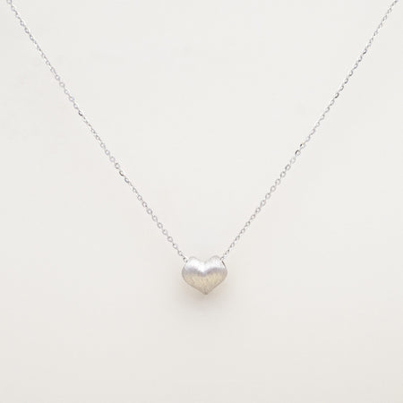 Peace Satin Heart Sterling Necklace