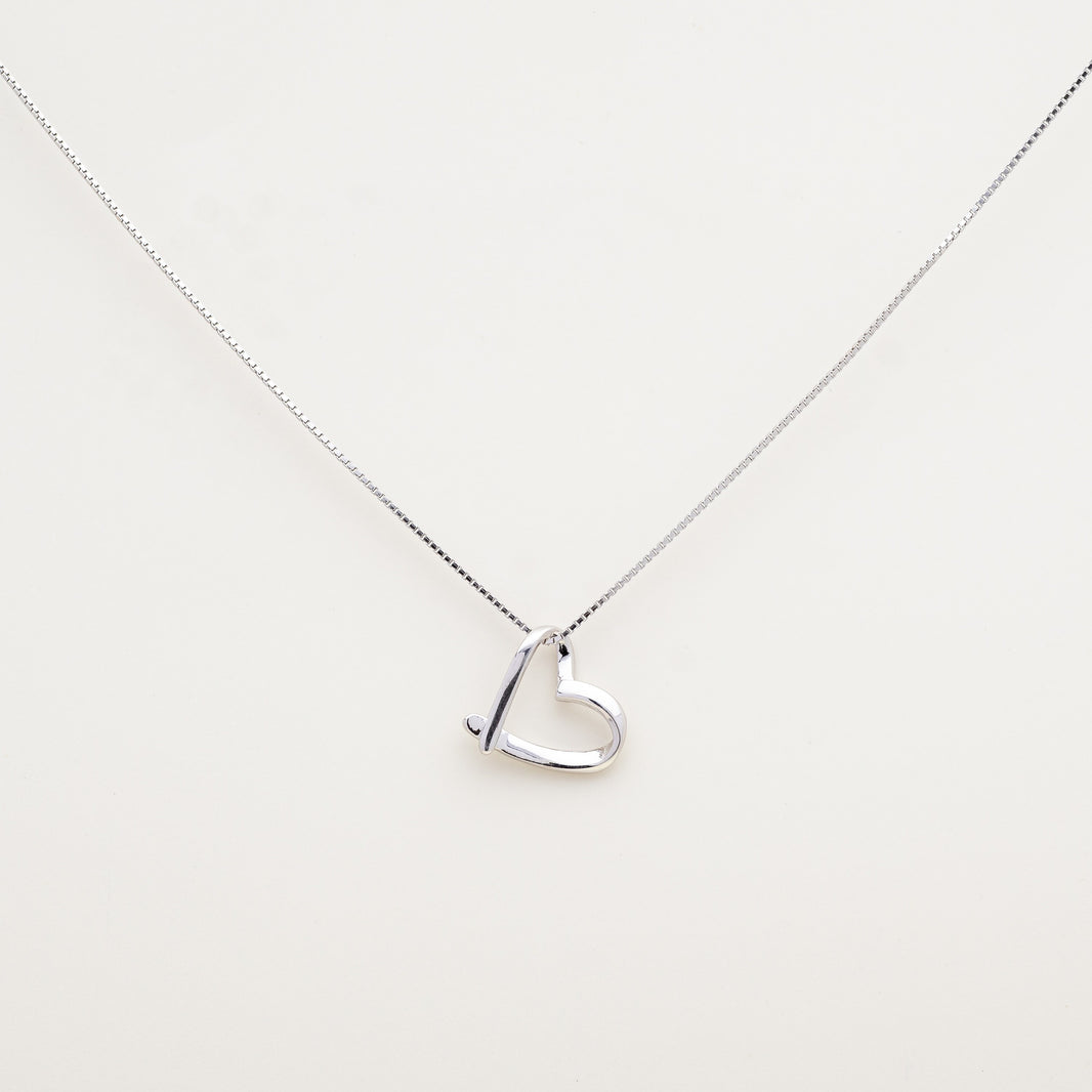 Love Wide Open Heart 925 Silver Necklace