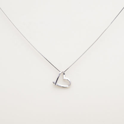Love Wide Open Heart 925 Silver Necklace