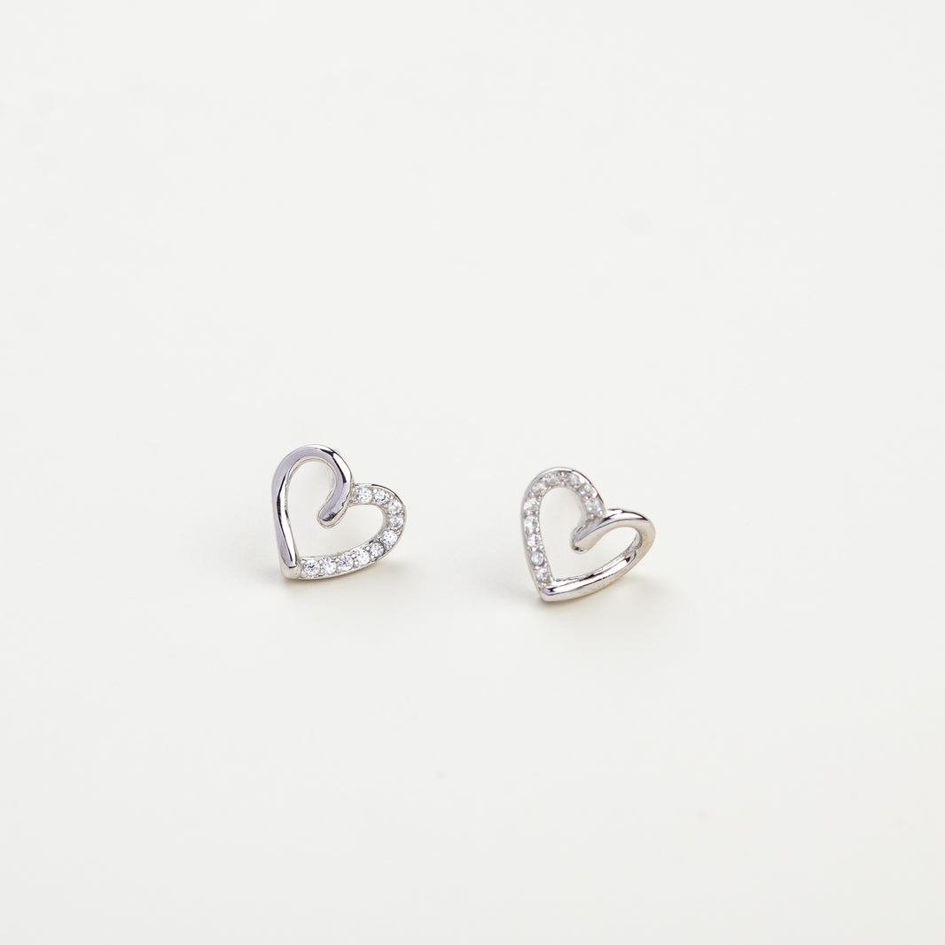 Room for graceGrace CZ Open Heart 925 Silver Earrings