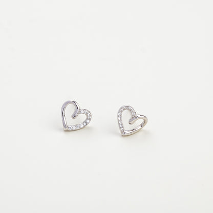 Room for graceGrace CZ Open Heart 925 Silver Earrings