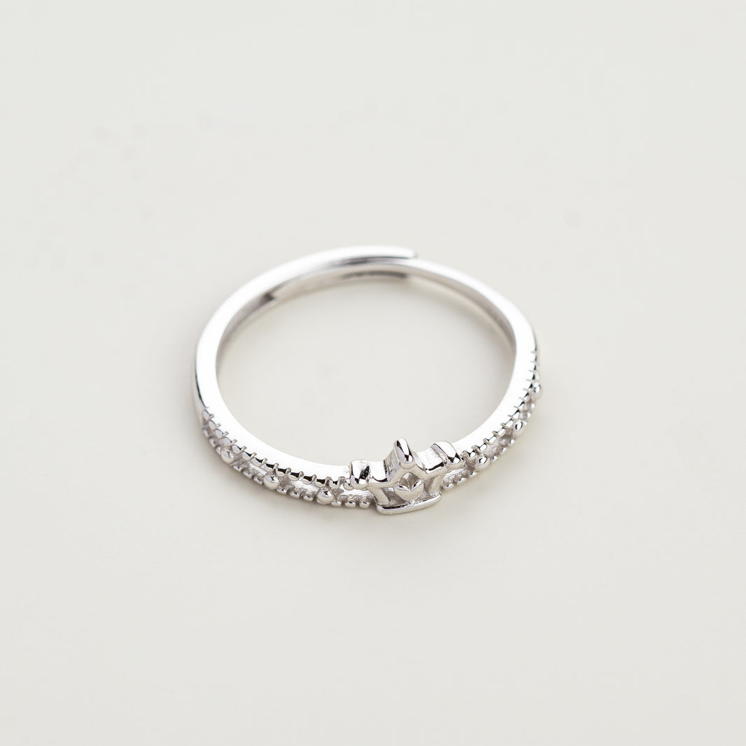 Crowned CZ Crown 925 Silver Ring