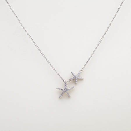 Hope Starfish Duo CZ 925 Necklace