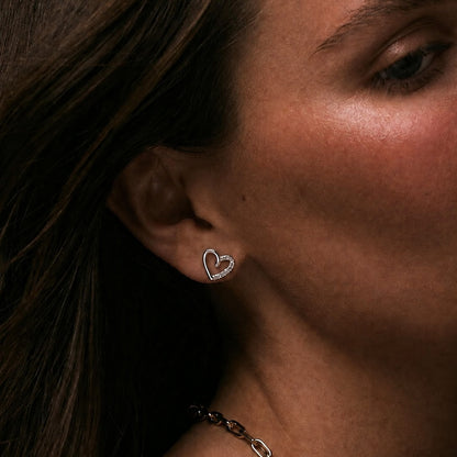Room for graceGrace CZ Open Heart 925 Silver Earrings