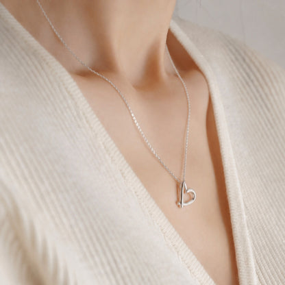 Love Wide Open Heart 925 Silver Necklace