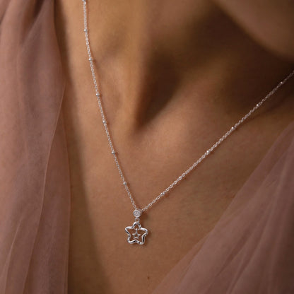 Blessed Sparkle Flower 925 Necklace