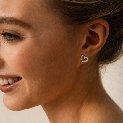 Room for graceGrace CZ Open Heart 925 Silver Earrings