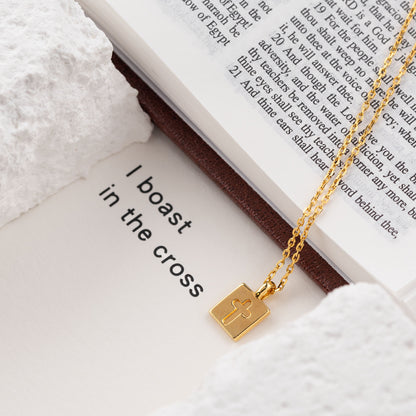Glory Gold Vermeil Cross Tag Necklace