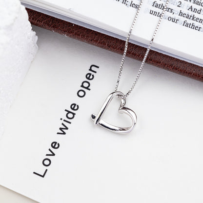 Love Wide Open Heart 925 Silver Necklace