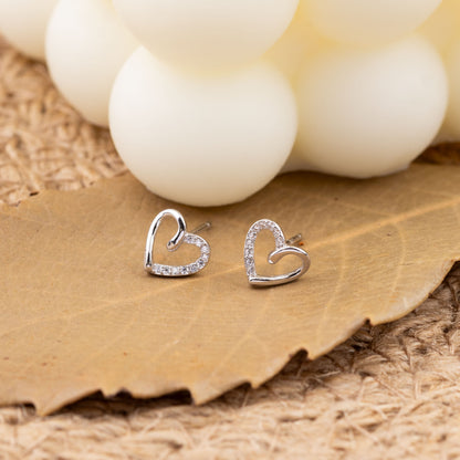 Room for graceGrace CZ Open Heart 925 Silver Earrings