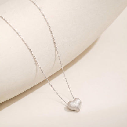 Peace Satin Heart Sterling Necklace