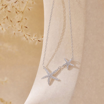 Hope Starfish Duo CZ 925 Necklace