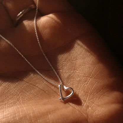 Love Wide Open Heart 925 Silver Necklace